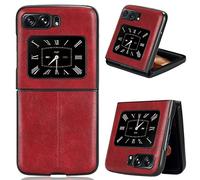 Kukoufey Coque pour Motorola Razr 2022, coque rétro en cuir PU ultra fine antichoc pour Motorola Moto Razr 2022 5G XT2251-1, rouge