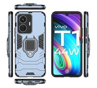 Kukoufey Coque pour Vivo Y55 4G, coque pour Vivo T1 44W 4G, coque de support pour Vivo iQOO Z6 44W 2022 I2206 / T1 4G V2153 / Y55 4G Bleu