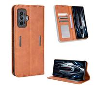 Kukoufey Étui en cuir pour Xiaomi Redmi K50 Game Case pour Xiaomi Poco F4 GT/Redmi K50 Gaming Case Flip PU Leather Cover Marron