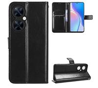 Kukoufey Étui pour Huawei Nova 11i, étui pour Huawei Maimang 20 TYH631M étui en cuir, étui portefeuille à rabat en cuir pour Huawei Nova 11i Mao-LX9 / Enjoy 60 Pro MAO-AL00 étui noir