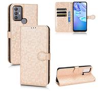 Kukoufey Étui pour TCL 30 SE 6165A1 6165H1 / 30E 6127A 6127I Étui en cuir à rabat avec support, étui pour TCL 305 6102D, étui pour TCL 306, étui pour TCL 30 E étui doré