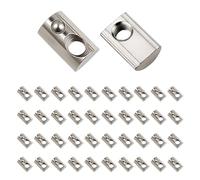 KUKUJIWA écrou coulissant en aluminium M8,42 Pièces Écrou en T,Écrous Coulissants Avec,ainure filetée 8 avec centrage, module solaire PV Série 40 (M8-40 42PCS)
