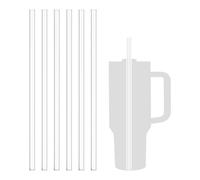 KUKUPOW 6 Pailles Réutilisables pour Gourdes et Stanley Cup, Transparentes avec 1 Brosse, 31 x 10 cm