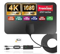 KUKUPOW Antenne TV, antenne HDTV, amplificateur de signal intelligent, antenne TV numérique, compatible avec 4K et 1080P gratuitement DTMB VHF UHF DVB-T2 DVB-T TNT