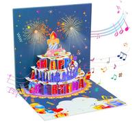KUKUPOW Cartes de voeux d'anniversaire, cadeau d'ami d'anniversaire, carte de voeux avec musique et lumières, gâteau faux anniversaire, les meilleurs cadeaux d'anniversaire pour les amis