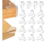 KUKUPOW Lot de 16 protège-coins pour enfants, coins d'angle en caoutchouc, coins transparents, coins angulaires en caoutchouc, pour maisons sûres pour enfants, adaptés aux tables, chaises et meubles