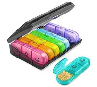 KUKUPOW Pilulier hebdomadaire 3 prises, organiseur de médicaments avec 21 compartiments, grand pilulier quotidien 7 jours, doseur de comprimés portable pour voyage et vitamines (coloré)