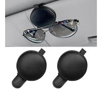 KUKUPOW Porte Lunettes pour Voiture, Lot de 2 Pièces, Cuir Clip de Support de Lunettes de Visière de Voiture, pour Lunettes de Soleil pour Voiture et Tickets et Cartes