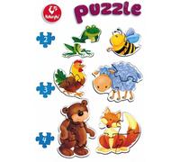 KUKURYKU Puzzle bébé animaux 6in1 (2-4 pièces)