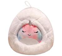 KUKUShining Baleine Peluche, Kawaii en Peluche avec Corde Suspendue Nid Toys Mous Duveteux pour Les Enfants Adultes(Pink-closeeyes)