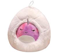 KUKUShining Baleine Peluche, Kawaii en Peluche avec Corde Suspendue Nid Toys Mous Duveteux pour Les Enfants Adultes(Purple-closeeyes)