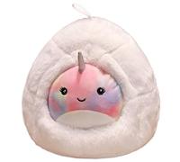 KUKUShining Baleine Peluche, Kawaii en Peluche avec Corde Suspendue Nid Toys Mous Duveteux pour Les Enfants Adultes(Pink-Smiling)