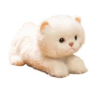 KUKUShining Chat Peluche, Adorables Peluches Forme Animaux Coussins Douillets Câliner Jouets pour Chaton Idées Cadeaux Décoration Canapé(White)