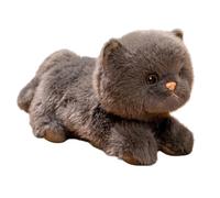 KUKUShining Chat Peluche, Adorables Peluches Forme Animaux Coussins Douillets Câliner Jouets pour Chaton Idées Cadeaux Décoration Canapé(Black)