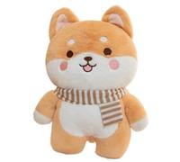 KUKUShining Chien Peluche, Dessin Animé Mignon Shiba Inu Chiot Animaux Poupées Oreiller Jouet Doux for Décoration Cadeau Anniversaire(Smile,25cm/9.8in)