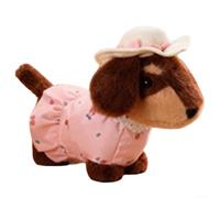 KUKUShining Chiot Peluche, Poupées Danimaux Dessin Animé Teckel Simulation Mignonne avec Tissus Peluches Chien Doux for Canapé Cadeau(Pink,26cm/10.2in)
