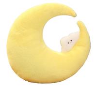 KUKUShining Coussin en Peluche De Lune, Coussin Doux en Forme De Lune avec Étoile Lapin Nuage en Peluche pour Dormir Se Reposer Et Jouer(Cloud,45cm/17.7in)