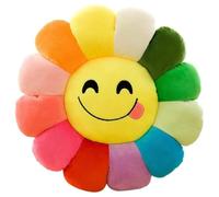 KUKUShining Coussin en Peluche Tournesol, Coussin Doux en Forme De Fleur Décoration Colorée pour Chaises Canapé Chambre À Coucher(Foodie,50cm/19.8in)