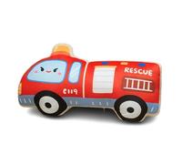 KUKUShining Coussin Peluche Forme Véhicule, Mignon Et Doux Forme Voiture Ou Camion Décoratif for Lit Canapé Jeu Anniversaire(Fire Truck)