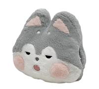 KUKUShining Coussin Peluche Husky, Adorable Peluche Comprenant Une Couverture Renard Doux Lapin Câliner for Adultes(Husky)