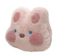 KUKUShining Coussin Peluche Husky, Adorable Peluche Comprenant Une Couverture Renard Doux Lapin Câliner for Adultes(Pink Rabbit)
