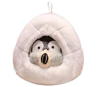 KUKUShining Manchot en Peluche, Poupée Animale en Peluche Douce avec Corde Suspendue Pingouins Nid Toys for Enfants Garçons(Gray)