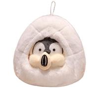 KUKUShining Manchot en Peluche, Poupée Animale en Peluche Douce avec Corde Suspendue Pingouins Nid Toys for Enfants Garçons(Pink)