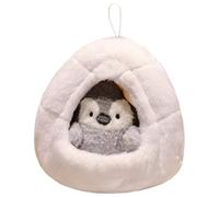 KUKUShining Manchot en Peluche, Poupée Animale en Peluche Douce avec Corde Suspendue Pingouins Nid Toys for Enfants Garçons(White)