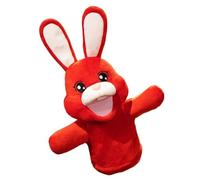 KUKUShining Marionnette À Main Lapin en Peluche, Peluche Douce Marionnette À Doigts Lapin pour Le Jeu D'imagination Et La Narration D'histoires(Red)