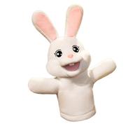 KUKUShining Marionnette À Main Lapin en Peluche, Peluche Douce Marionnette À Doigts Lapin pour Le Jeu D'imagination Et La Narration D'histoires(White)