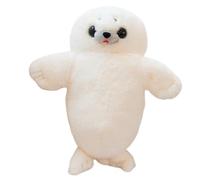 KUKUShining Oreiller Peluche Phoque, Poupée Danimaux Potelés Mignons Jouets Pelucheux Marionnettes Kawaii for Décoration Canapé(Beige,45cm/17.7in)