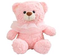 KUKUShining Ours en Peluche, Douce Et Câline Princesse Ours avec Bavoir en Dentelle Jouet en Peluche Cadeau for Enfants Et Petites Amies(Pink,35cm/13.8in)