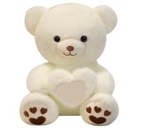 KUKUShining Ours en Peluche, Peluche Douce Et Câline en Forme De Cœur pour Une Petite Amie Ou Un Amoureux(White,45cm/17.7in)