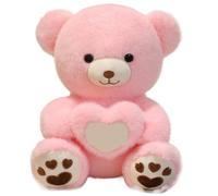 KUKUShining Ours en Peluche, Peluche Douce Et Câline en Forme De Cœur pour Une Petite Amie Ou Un Amoureux(Pink,45cm/17.7in)
