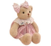 KUKUShining Ours en Peluche, Peluche Douce Et Mignonne avec Jupe Ours Brun Cadeau pour Décoration Intérieure Et Extérieure(Pink)