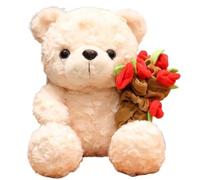 KUKUShining Ours Peluche, Mignons Dessin Animé Peluches Câlines Poupées Douces pour Décoration Compagnie(White C,25cm/9.8in)