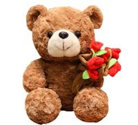 KUKUShining Ours Peluche, Mignons Dessin Animé Peluches Câlines Poupées Douces pour Décoration Compagnie(Brown C,25cm/9.8in)