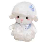 KUKUShining Peluche Agneau, Douce Et Mignonne avec Fleur Mouton en Peluche Duveteux Cadeau d'anniversaire Ou De Noël(Blue,38cm/14.9in)