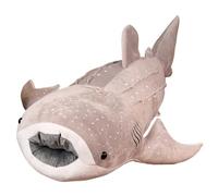 KUKUShining Peluche Baleine, Animal Doux Et Câlin Requin Oreiller Gros Poisson Créatures Marines Jouet en Peluche Cadeau for Enfants(Gray,55cm/21.65in)