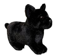 KUKUShining Peluche Bouledogue, Réaliste Douce Et Câline Adorable Chiot Coussin Câlin Cadeau Danniversaire for Enfants(Black)
