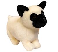 KUKUShining Peluche Bouledogue, Réaliste Douce Et Câline Adorable Chiot Coussin Câlin Cadeau Danniversaire for Enfants(White)