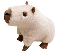 KUKUShining Peluche Capybara, Adorable Animal en Peluche Cochon d'Inde Réaliste Jouet Décoratif pour La Maison Cadeaux(White,36cm/14.1in)
