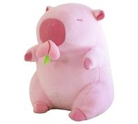 KUKUShining Peluche Capybara, Adorable Peluche Douce avec Bouche Fruitée À Tirer Rose Moelleuse Cadeau for Enfants(Pinkstrawberry,50cm/19.7in)