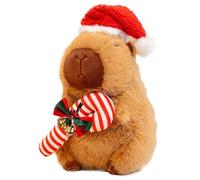 KUKUShining Peluche Capybara Noël, Douce Et Mignonne avec Un Chapeau Père Noël Idéale comme Cadeau Nouvel an for Garçons Et Filles(Red)