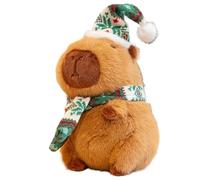 KUKUShining Peluche Capybara Noël, Douce Et Mignonne avec Un Chapeau Père Noël Idéale comme Cadeau Nouvel an for Garçons Et Filles(Green)