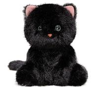 KUKUShining Peluche Chat, Animal en Peluche Doux Et Câlin Coussin Jouet De Dessin Animé Poupée Moelleuse pour Enfants Câlins Et Détente(Black)