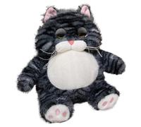 KUKUShining Peluche Chat, Chaton Dodu Jouets en Peluche Mignons Et Paresseux Coussin Doux Cadeaux pour Adultes Et Adolescents(Black,38cm/14.96in)