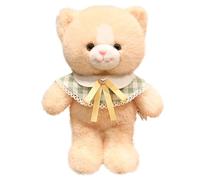 KUKUShining Peluche Chat, Coussin Animal Kawaii avec Bavoir Chaton Doux Et Câlin Poupée en Peluche À Câliner Et À Offrir(30cm/11.8in)