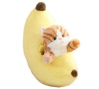 KUKUShining Peluche Chat, Coussin Doux Et Câlin en Forme De Fruit Avocat Banane Fraise Carotte Coussin Créatif Jouet en Peluche for Chaton(Yellow,45cm/17.7in)
