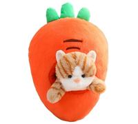 KUKUShining Peluche Chat, Coussin Doux Et Câlin en Forme De Fruit Avocat Banane Fraise Carotte Coussin Créatif Jouet en Peluche for Chaton(Red,35cm/13.8in)